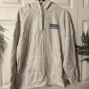 White Hollister California Graphic Pullover Hoodie